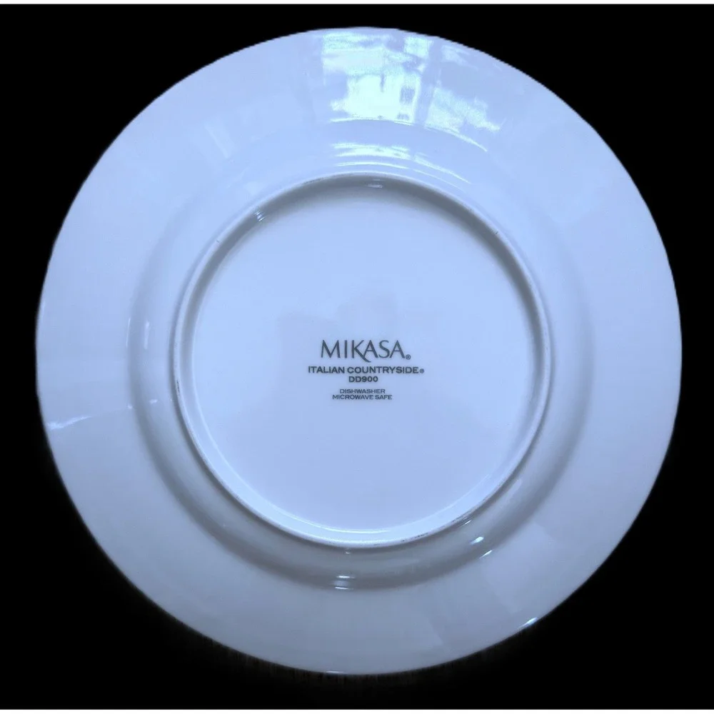 2 Mikasa Italian Countryside Salad Plates White Ribbed Stoneware DD900 8-5/8
